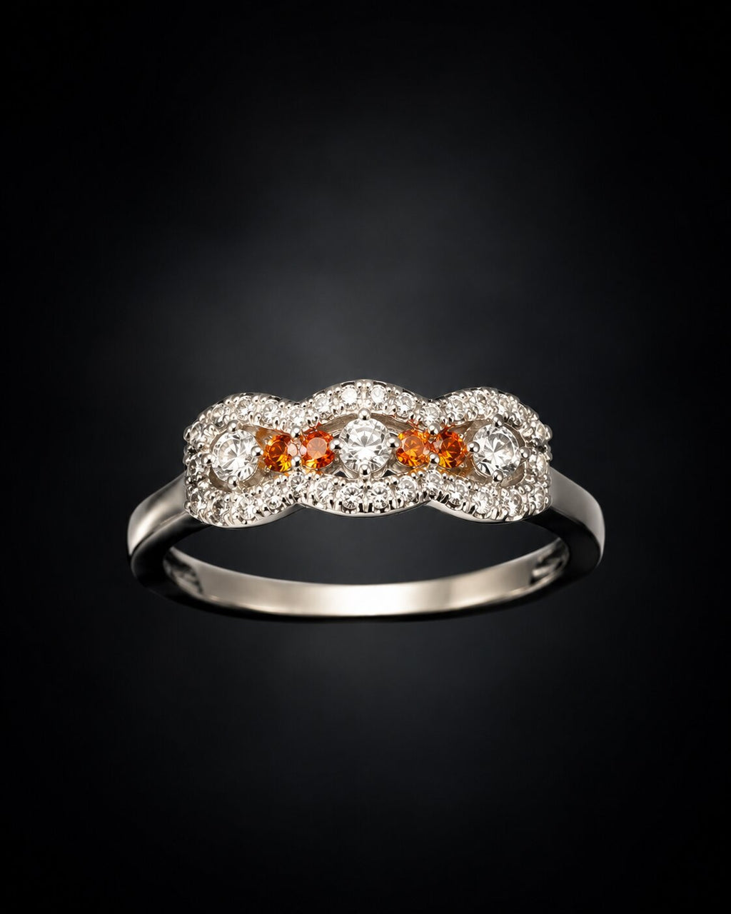 Amber Twist Crystal Ring