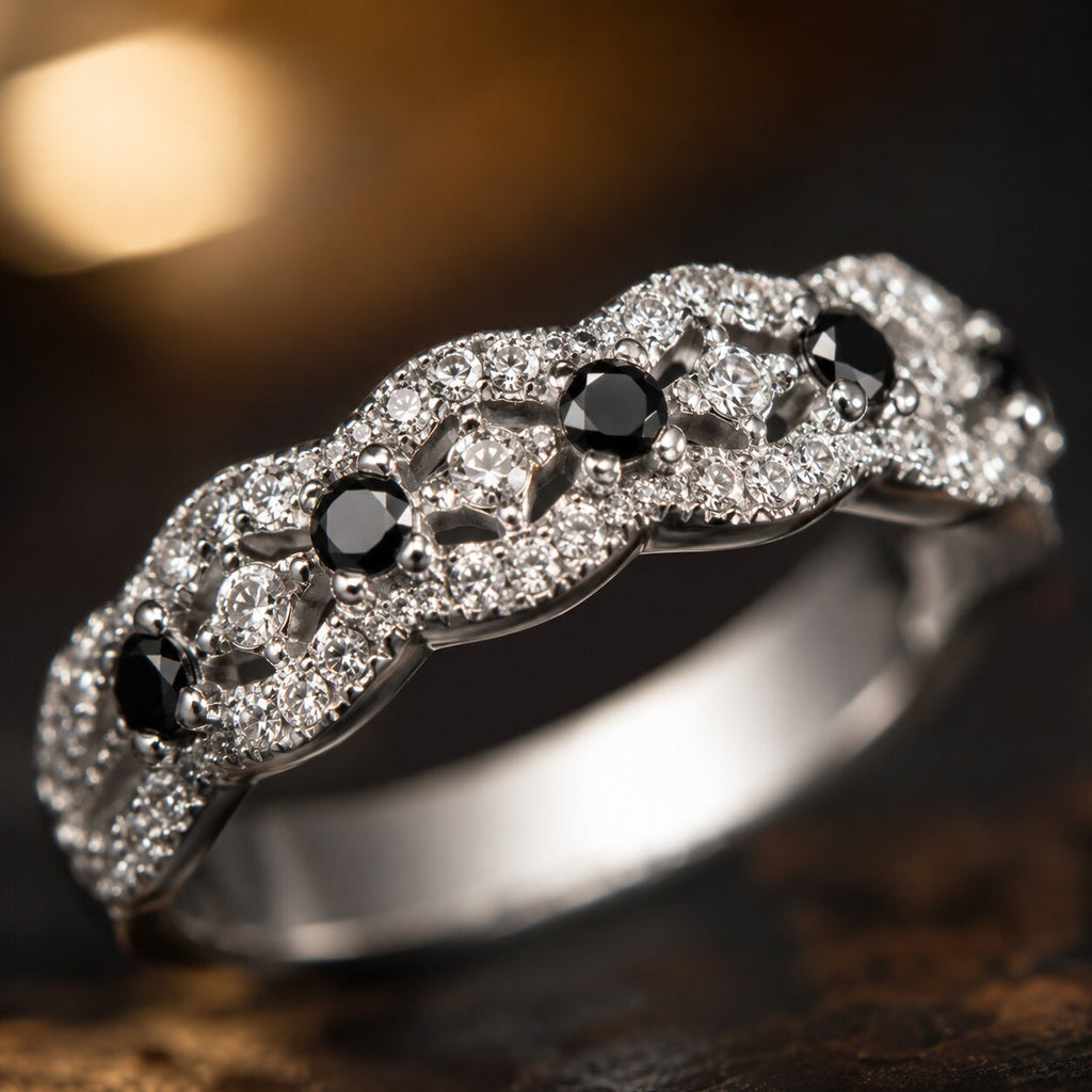 Noir Infinity Crystal Ring
