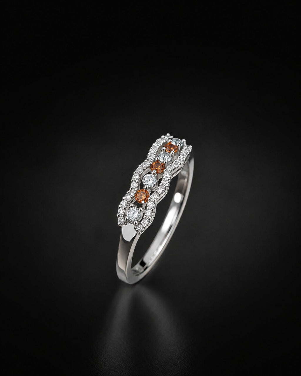 Amber Twist Crystal Ring