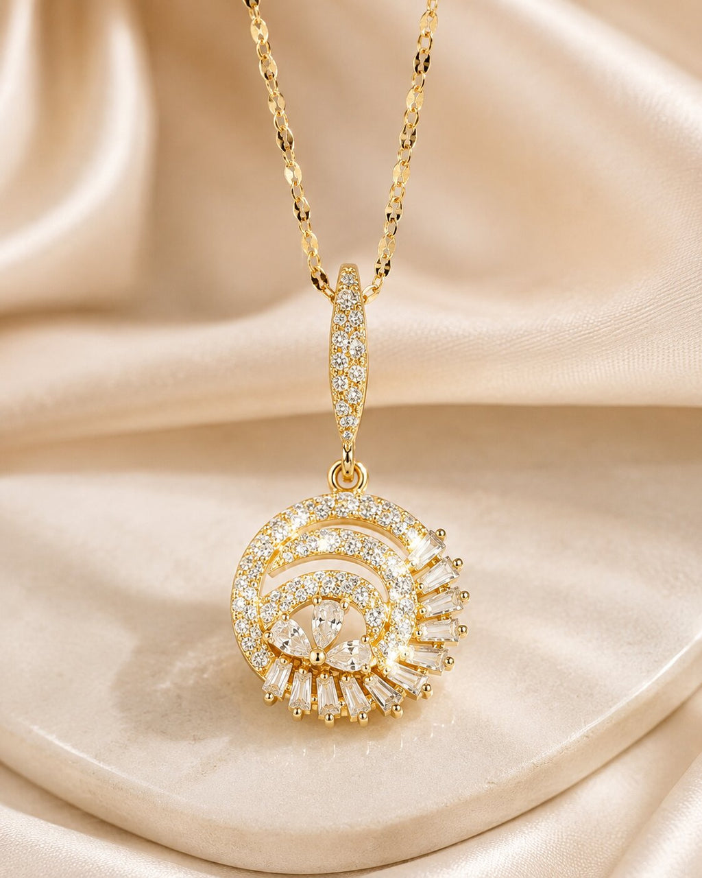 Celestial Spiral Locket & Earrings Set