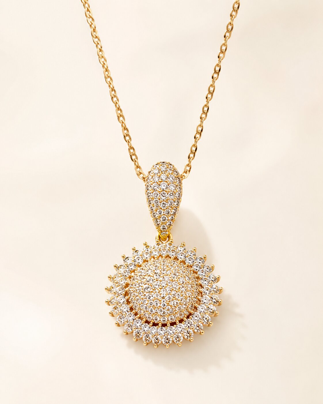 Radiant Halo Locket & Earrings Set
