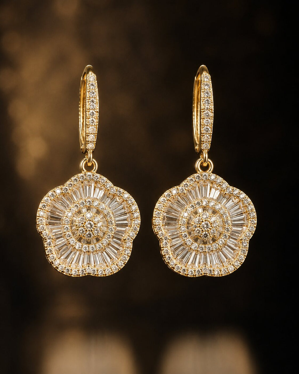 Celestial Bloom Locket & Earrings Set
