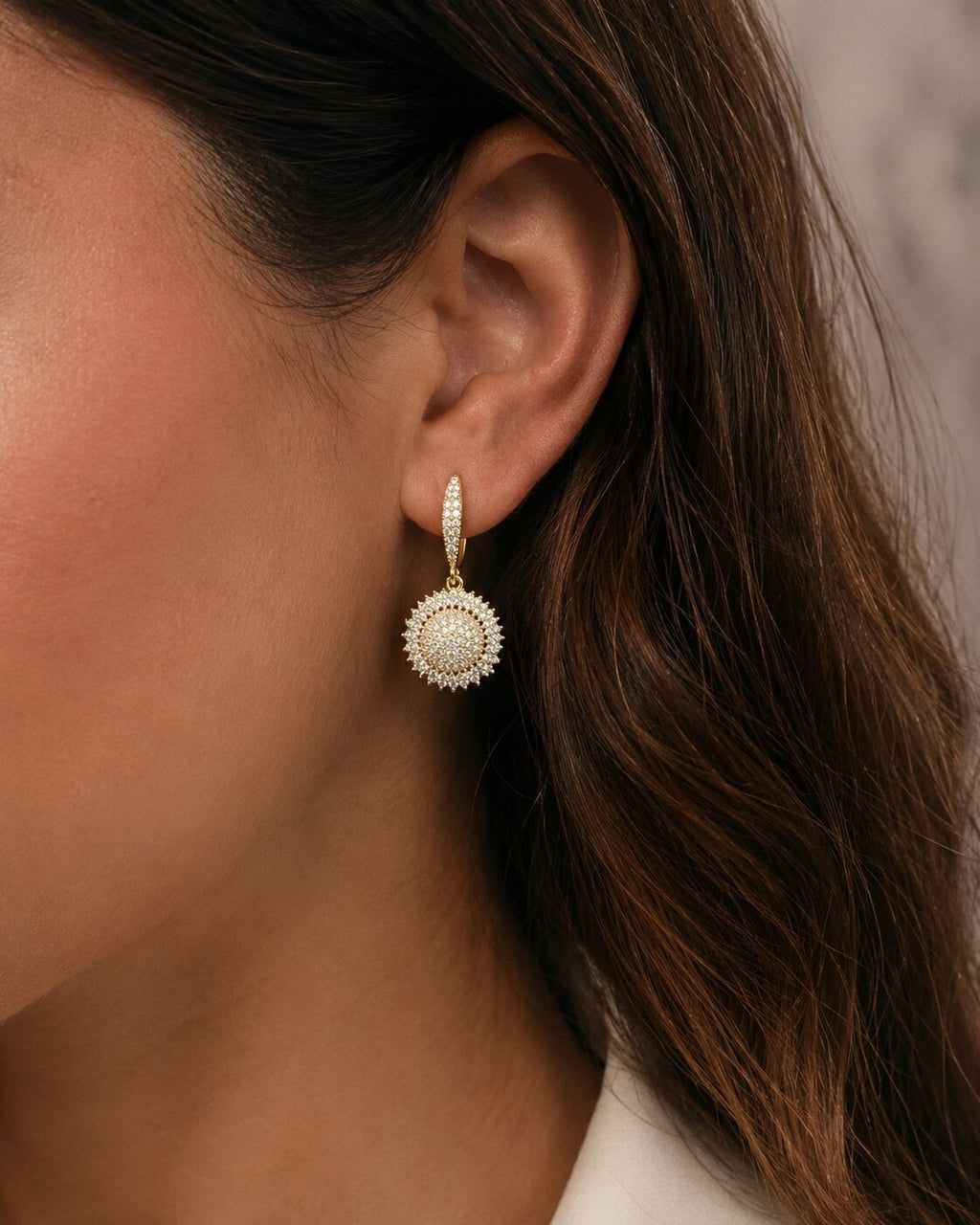 Radiant Halo Locket & Earrings Set