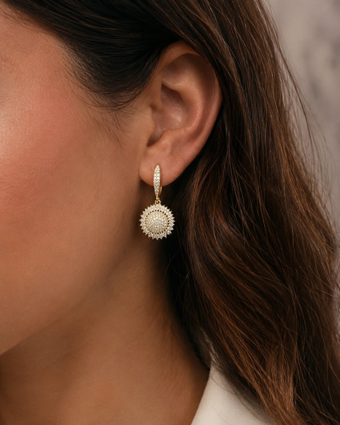 Radiant Halo Locket & Earrings Set