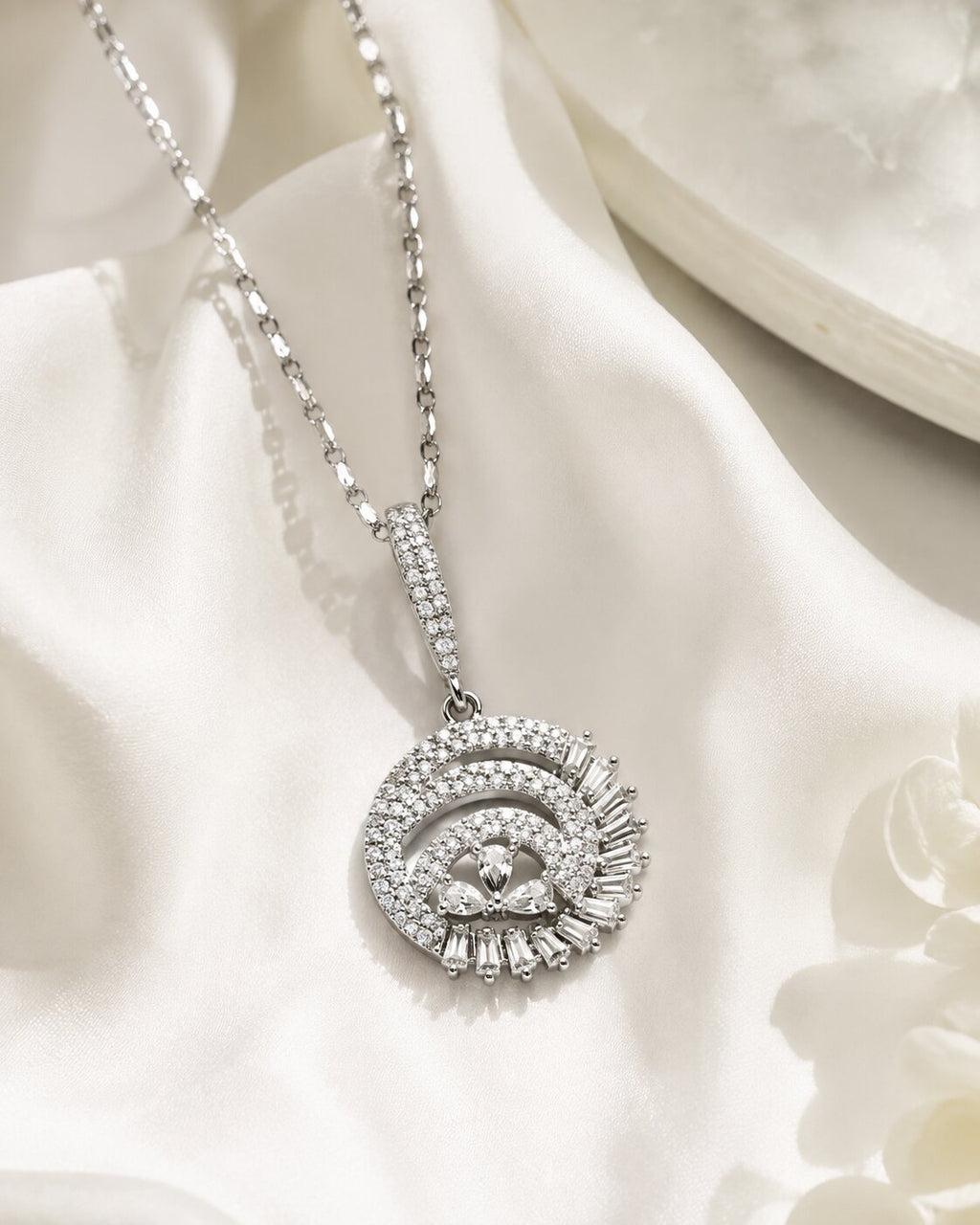 Celestial Spiral Locket & Earrings Set