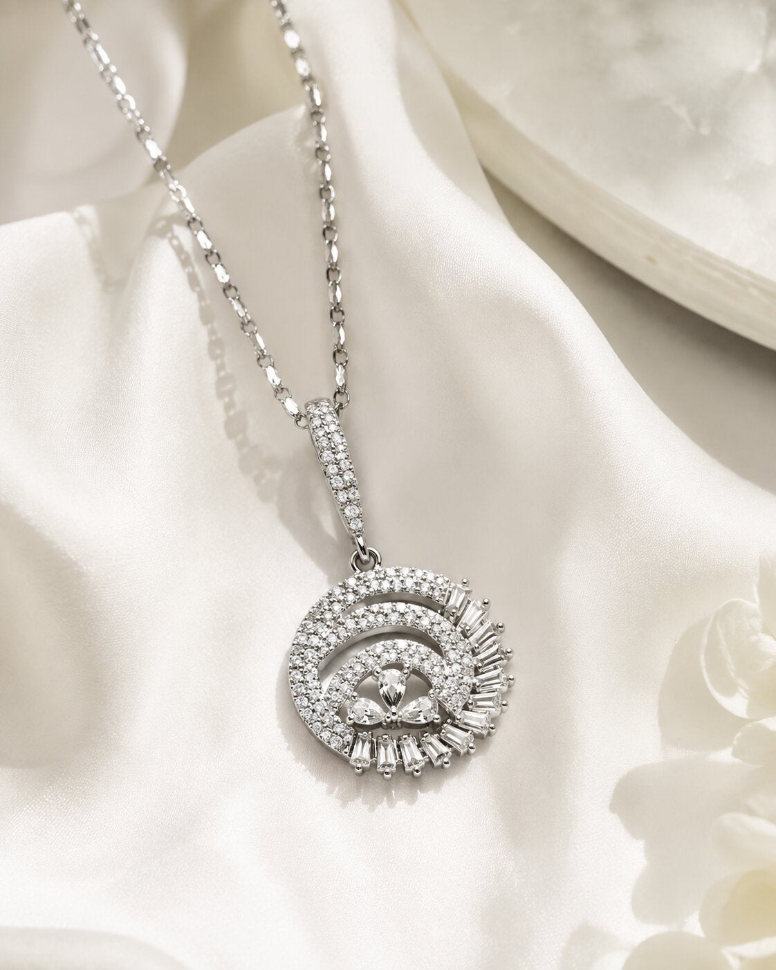 Celestial Spiral Locket & Earrings Set