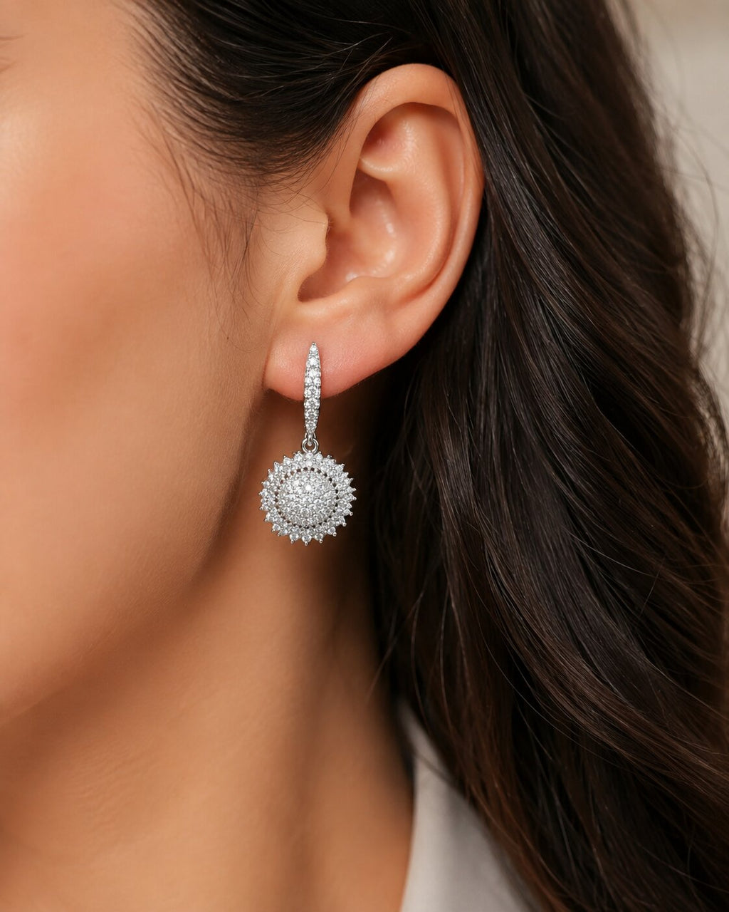 Radiant Halo Locket & Earrings Set